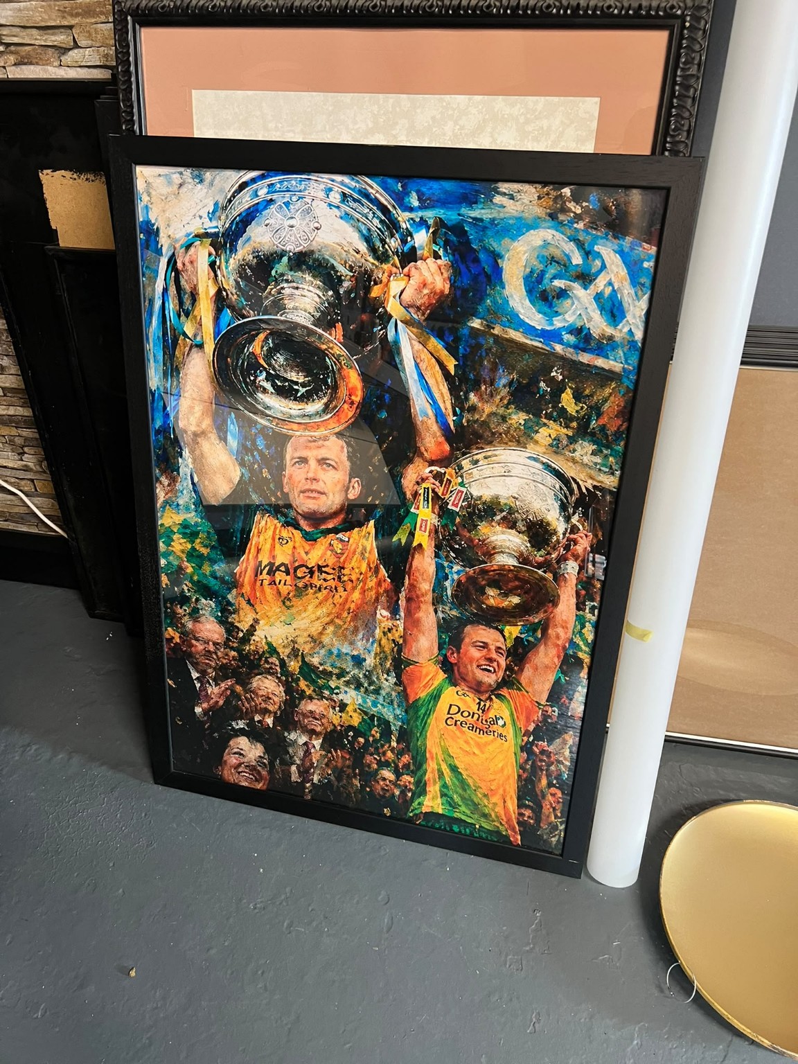Framed large-format printed artwork
